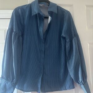 Blue Striped Women's Top